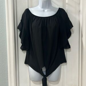 Womens Off the Shoulder Black top by LuckyMore Size M
